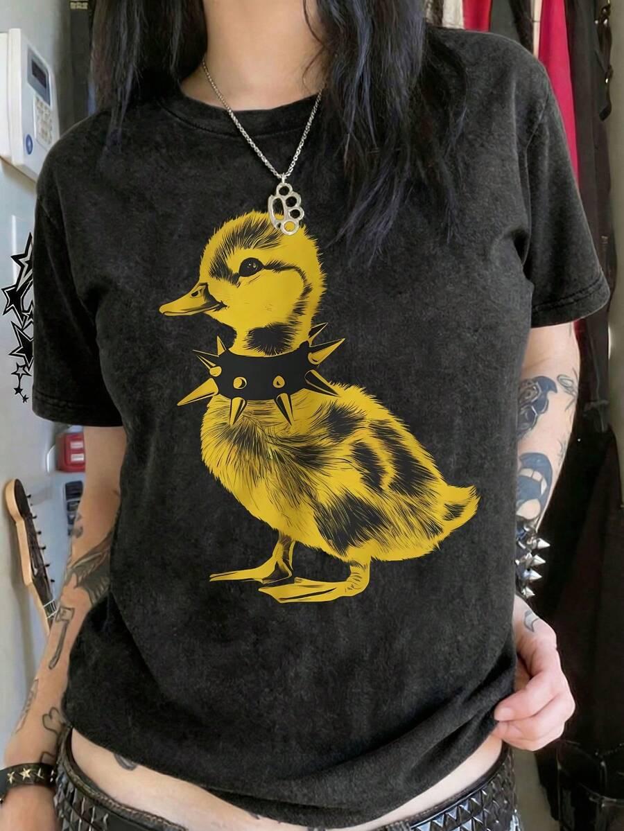 czarny t-shirt print