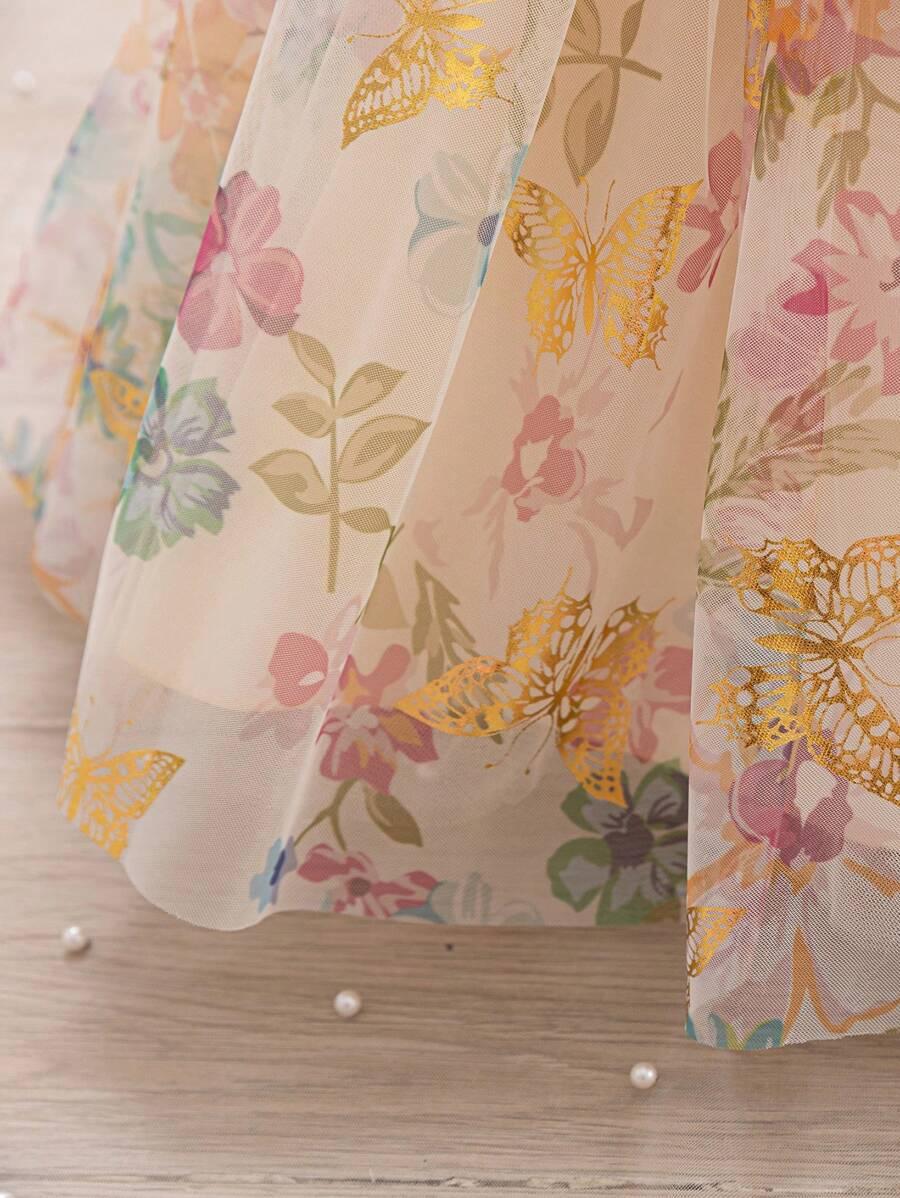 DZIEWCZĘCA ELEGANCKA SUKIENKA Z KRÓTKIM RĘKAWEM 9-12M