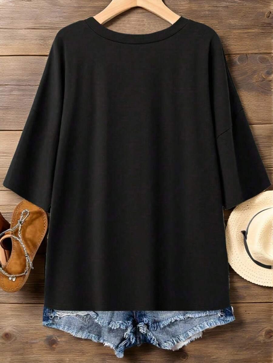 CZARNA BLUZKA V-NECK 