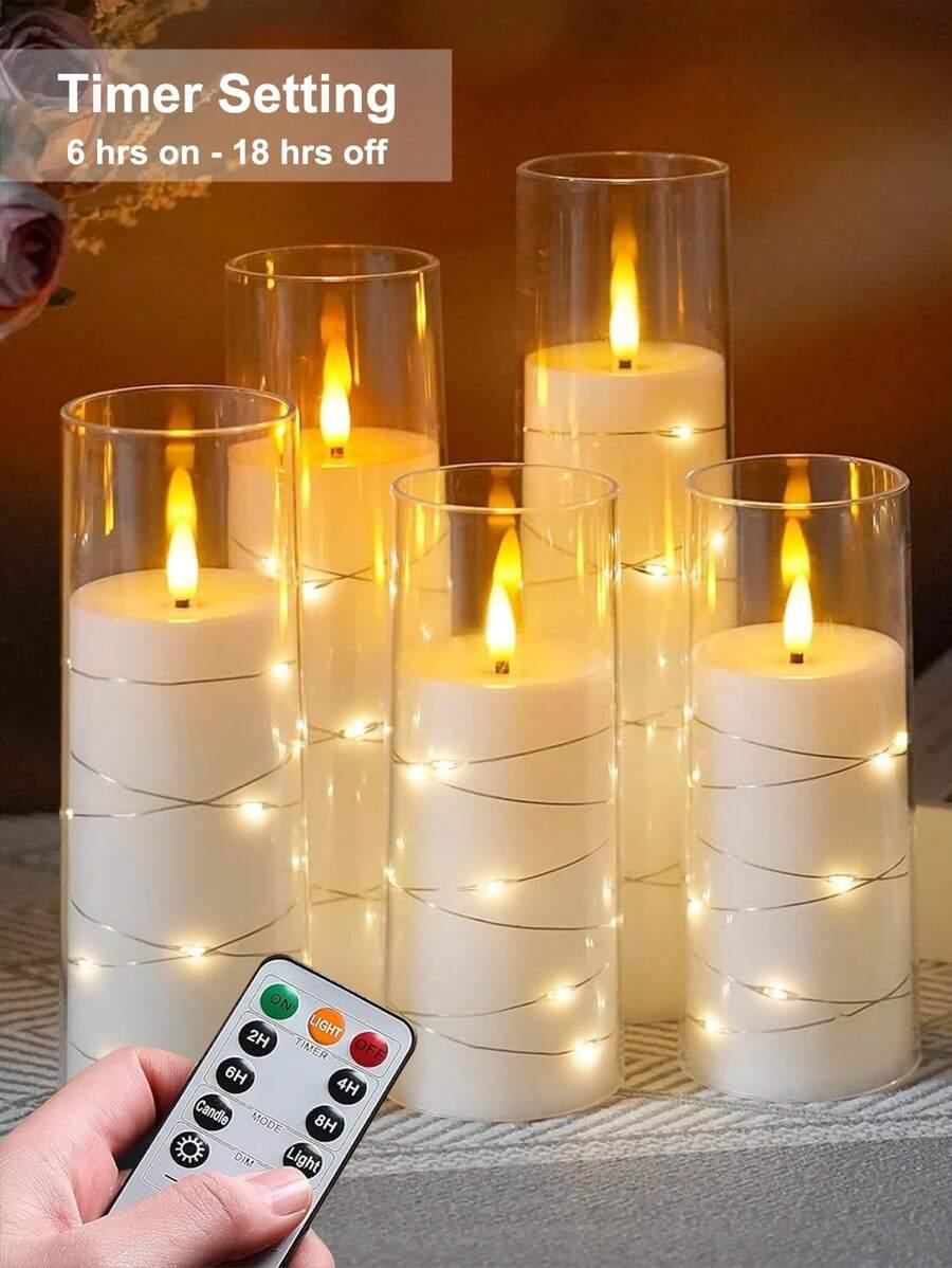 świece ozdobne 5-pack