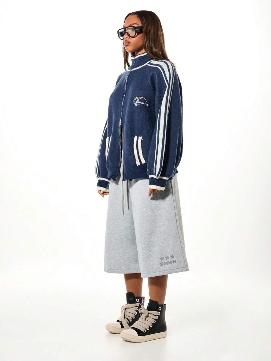 sweter zamek kontrast
