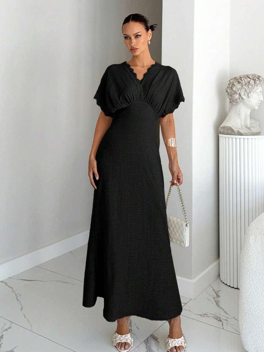 czarna sukienka maxi