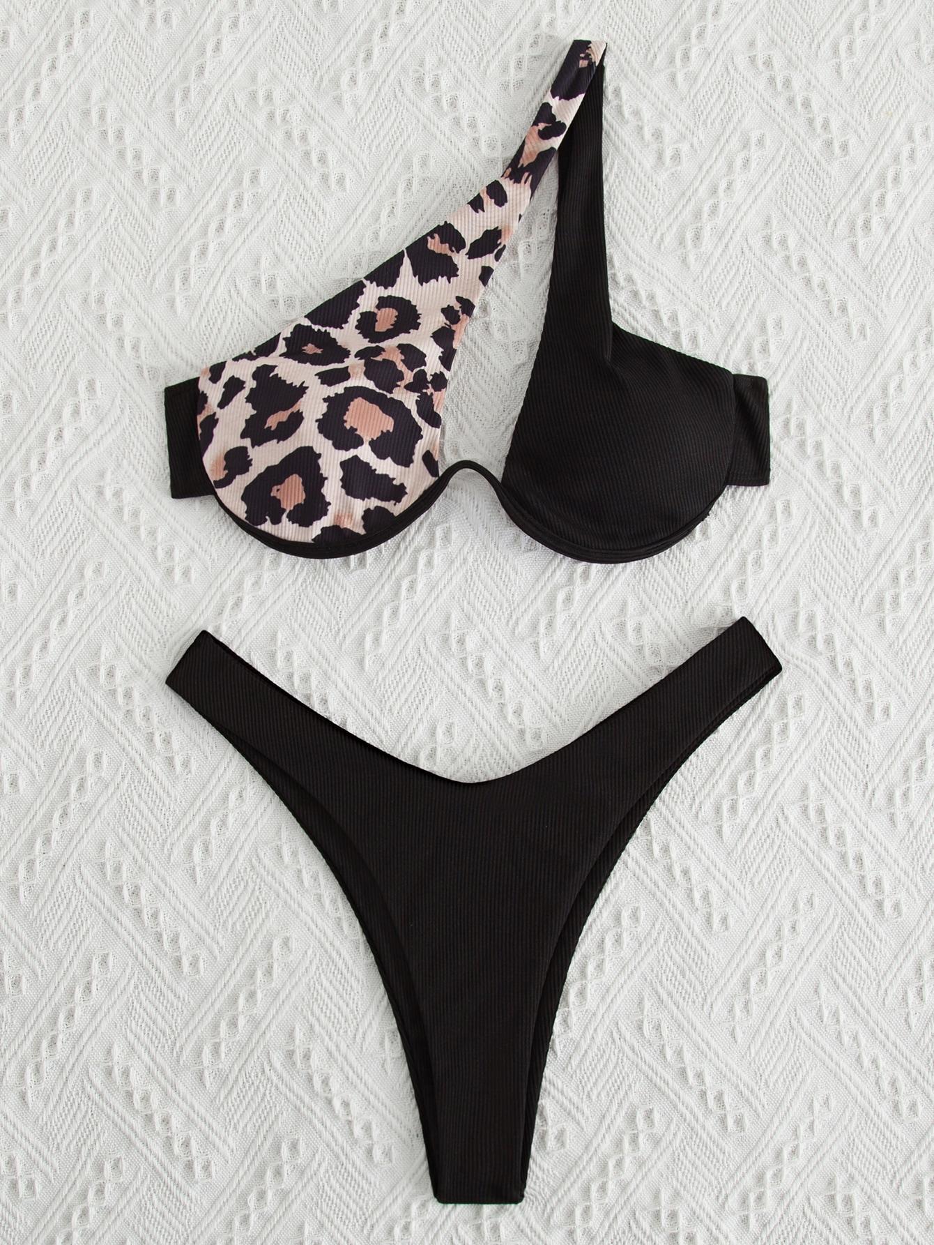 dwuczęściowy strój kąpielowy animal print