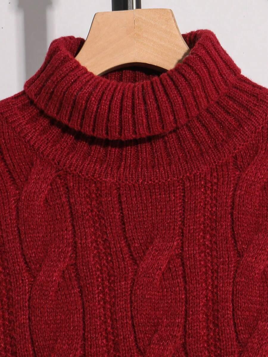 BORDOWY DZIANINOWY SWETER