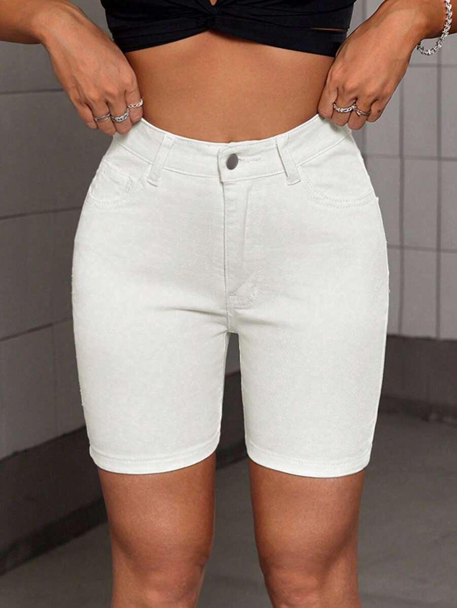 BIAŁE SPODENKI JEANS