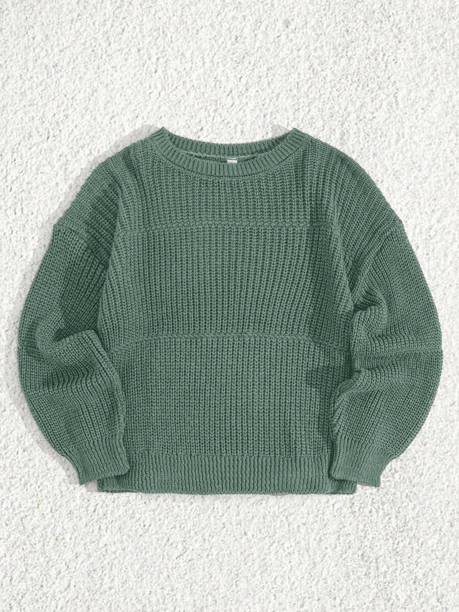 ZIELONY DZIANINOWY SWETER