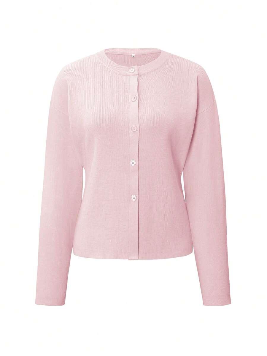RÓŻOWY DZIANINOWY SWETER 