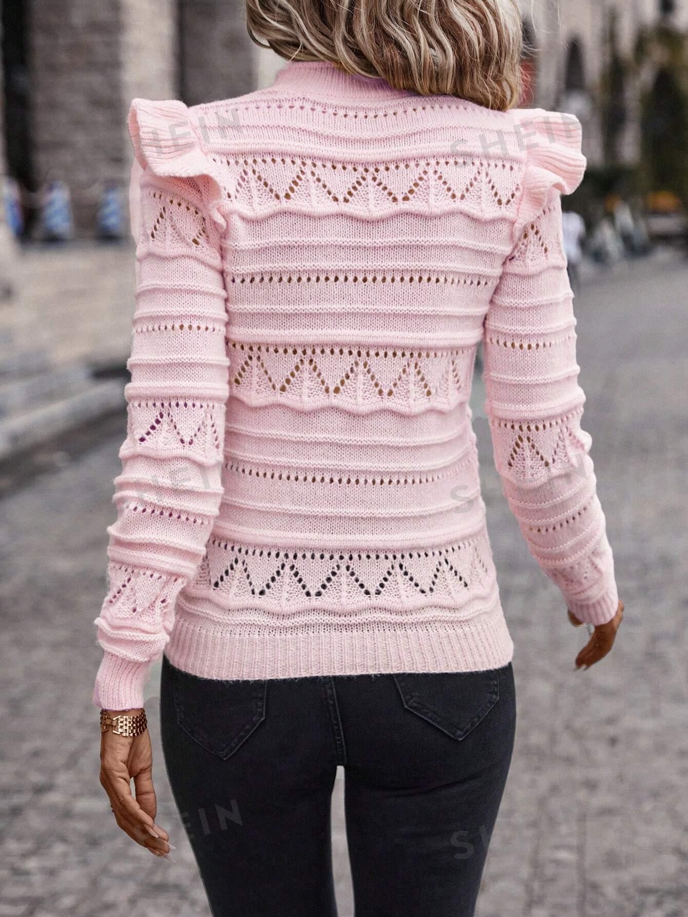 różowy sweter długi rękaw