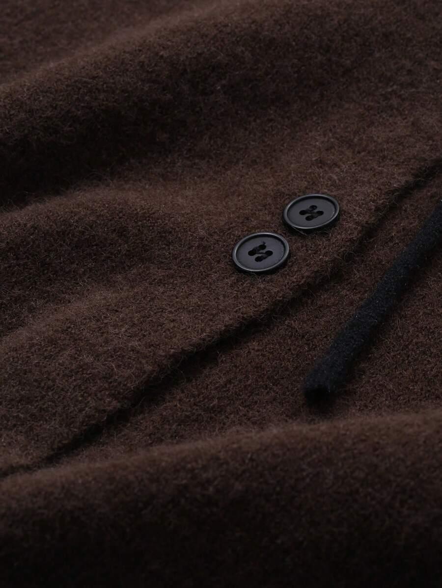 BRĄZOWY SWETER GUZIKI