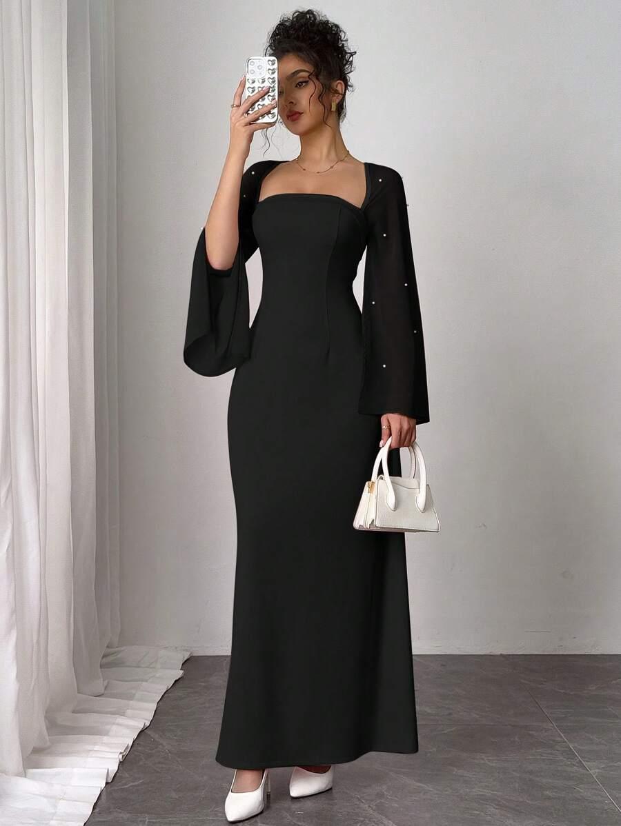 CZARNA MAXI SUKIENKA