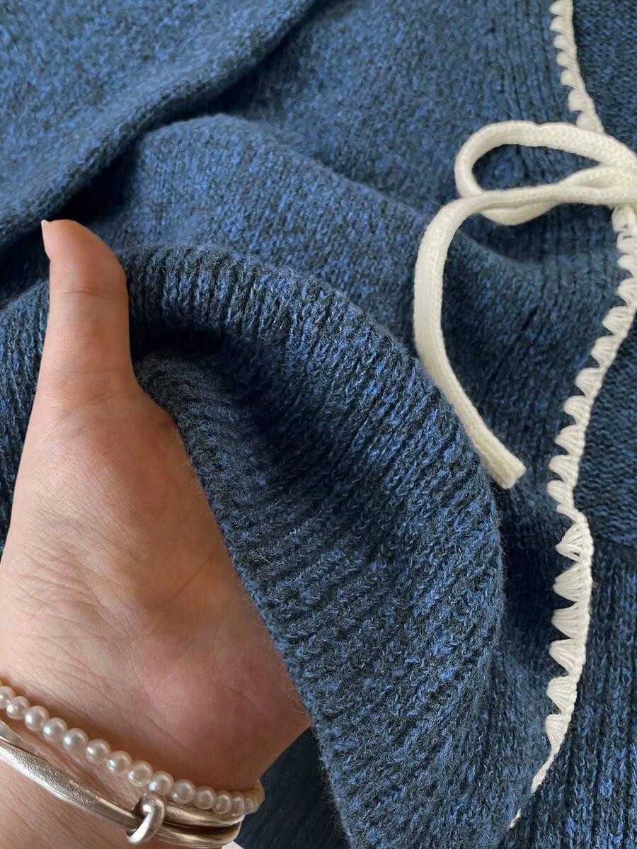 NIEBIESKI SWETER WIĄZANIE