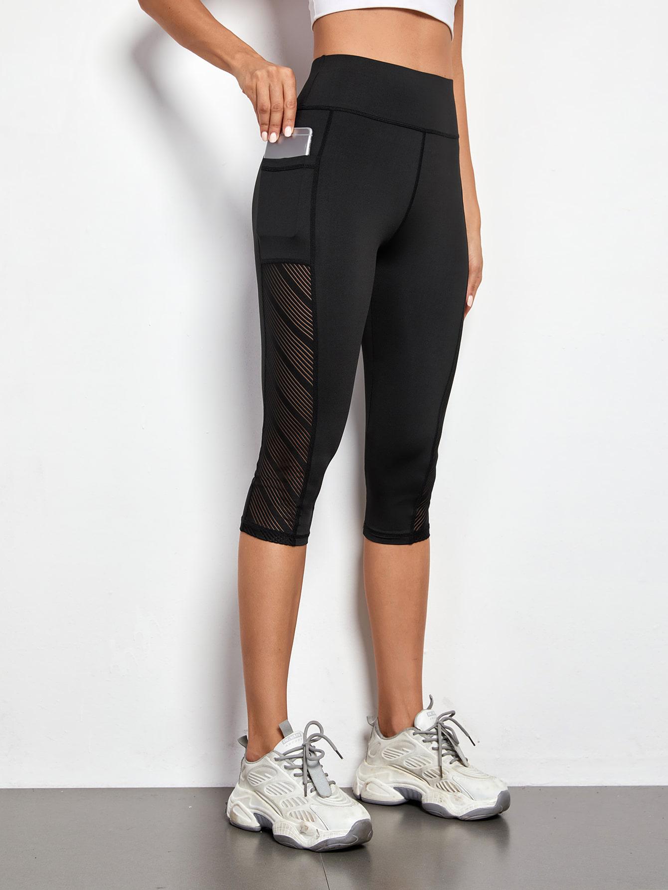 CZARNE SPLOTOWE LEGGINSY 3/4