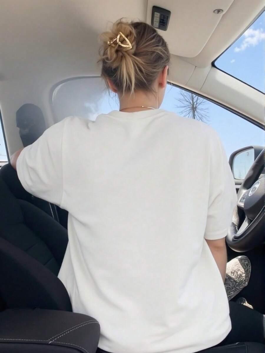 BIAŁY T-SHIRT OVERSIZE