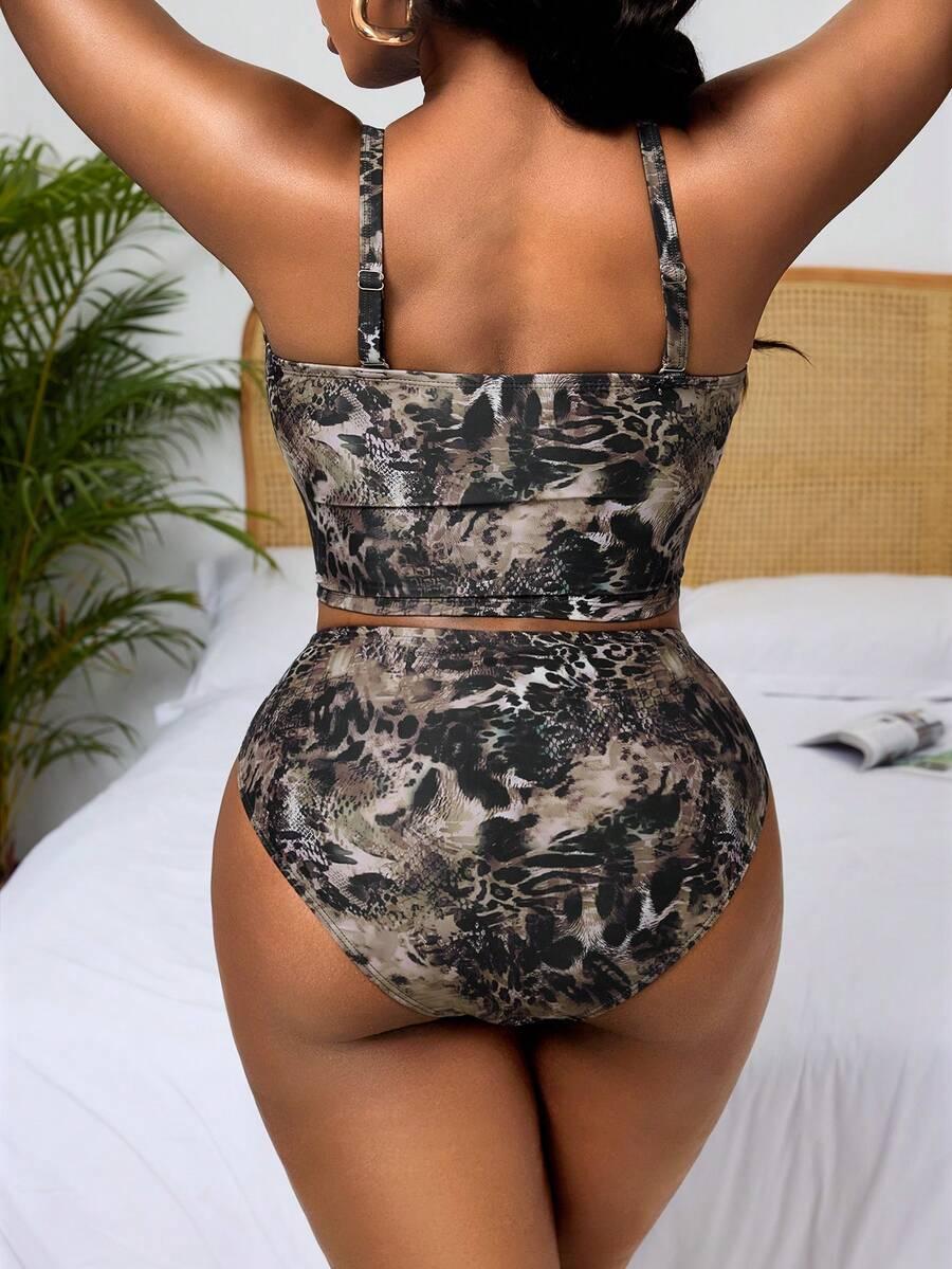 DWUCZĘŚCIOWY STRÓJ KĄPIELOWY ANIMAL PRINT
