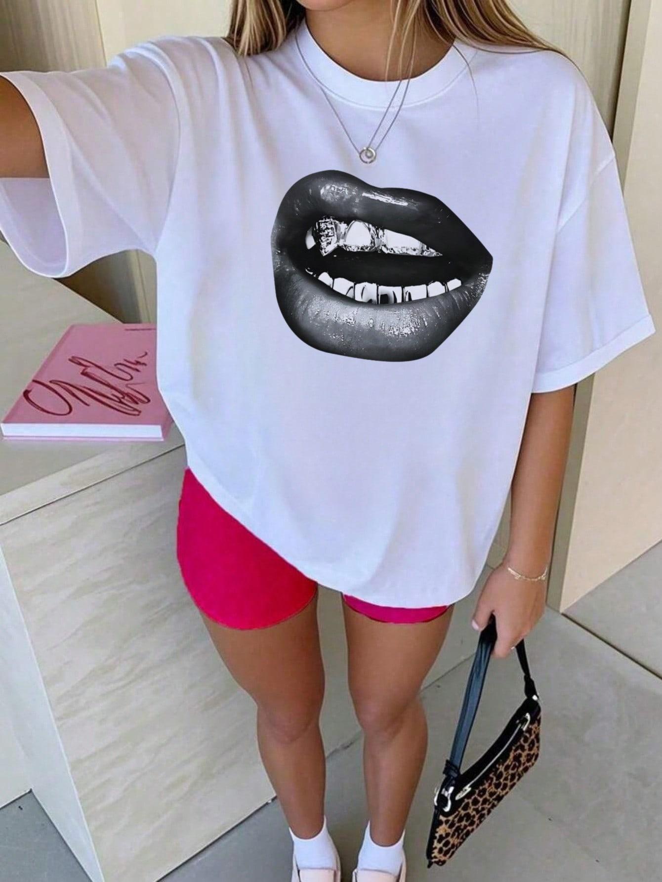 BIAŁY T-SHIRT PRINT