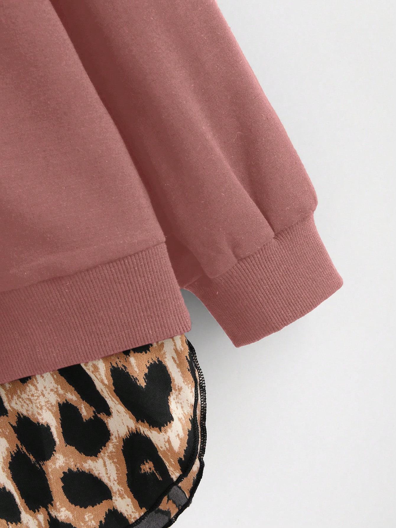 różowa BLUZA ŁĄCZENIE ANIMAL PRINT KOŁNIERZYK ZIP