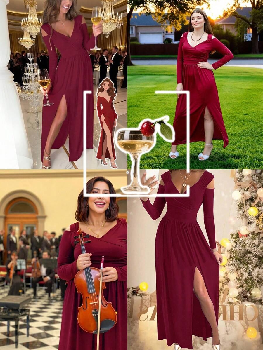 CZERWONA MAXI SUKIENKA
