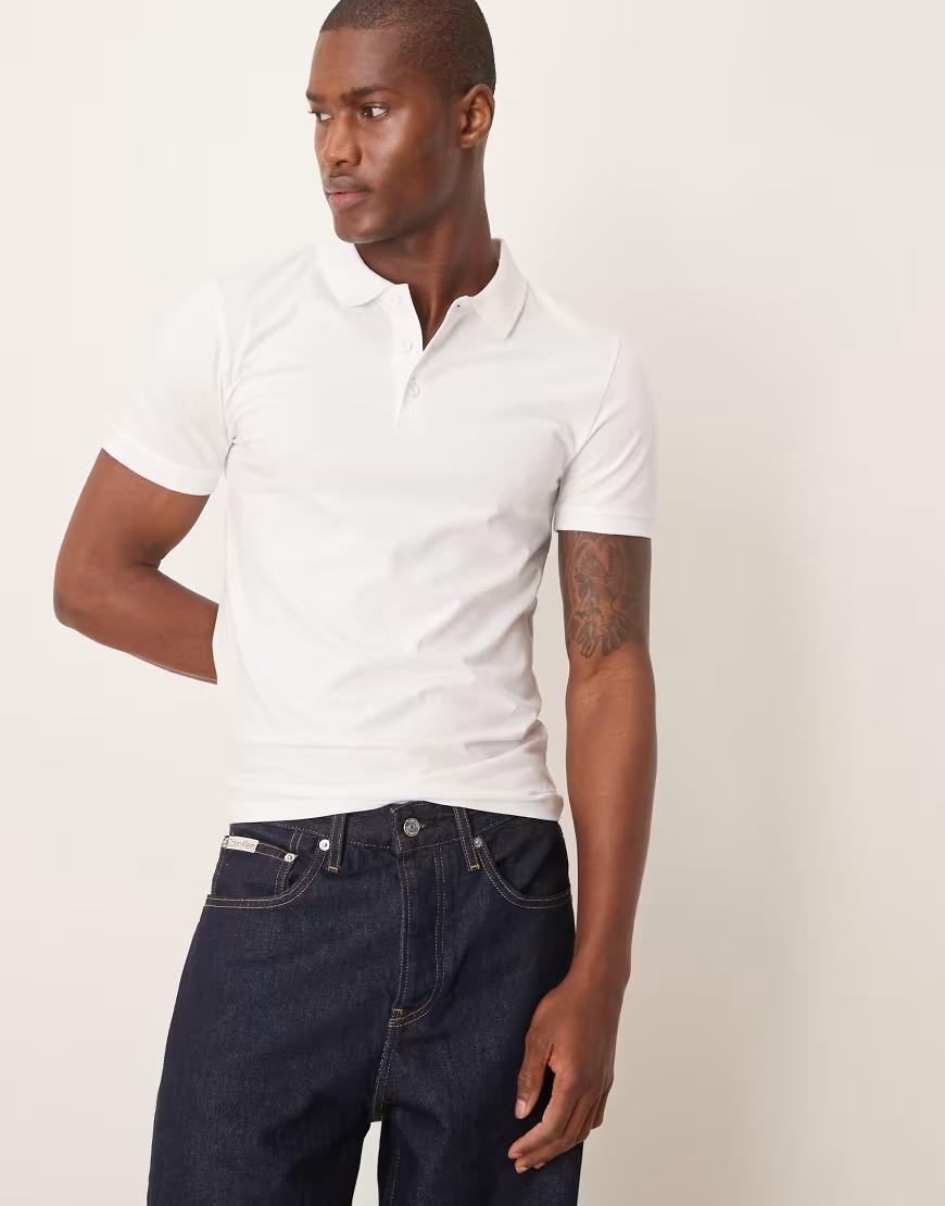 BIAŁY T-SHIRT POLO