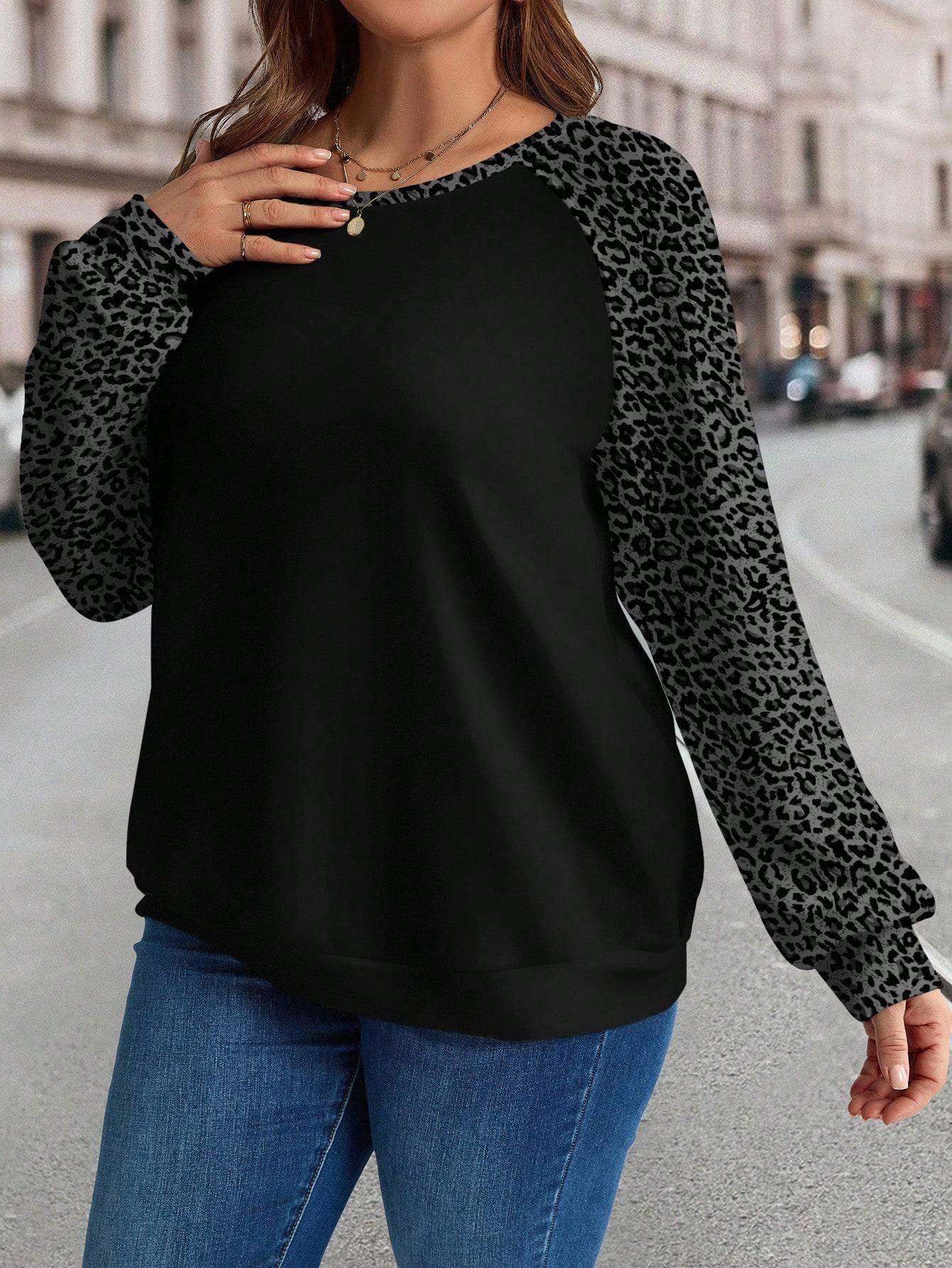 bluza okrągły dekolt print
