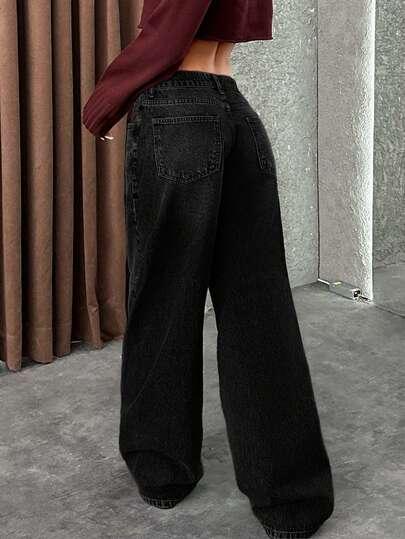 CZARNE SPODNIE JEANS