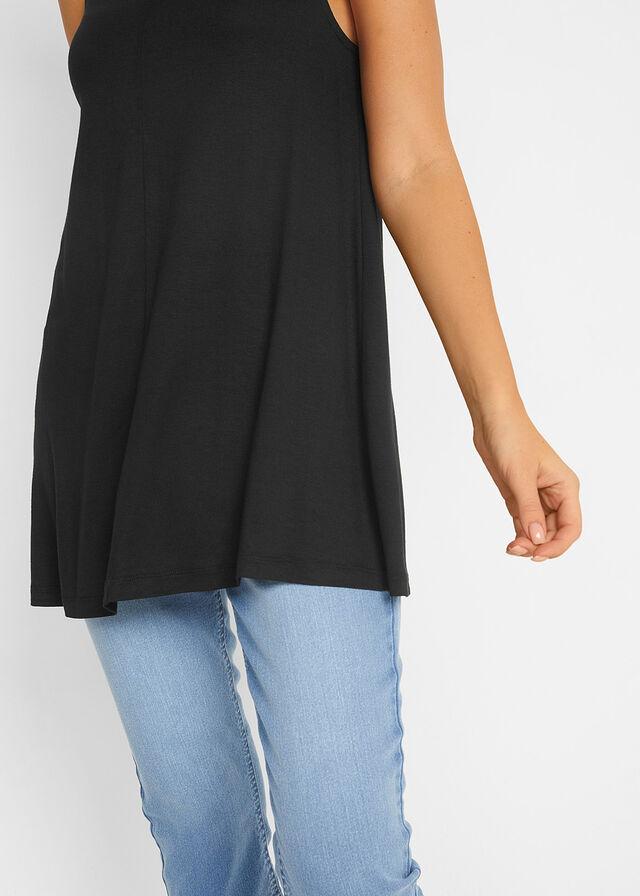 CZARNY TOP V-NECK