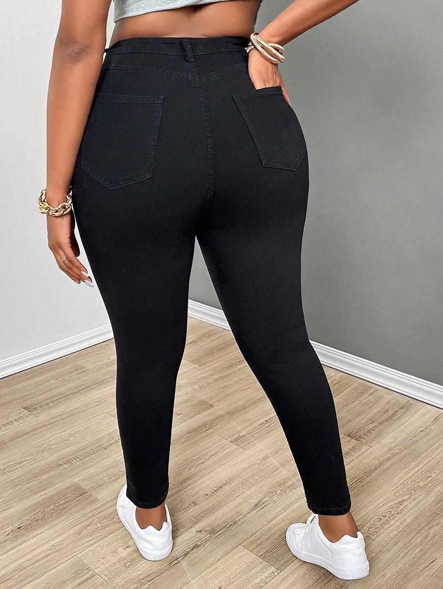 CZARNE SPODNIE JEANS RURKI