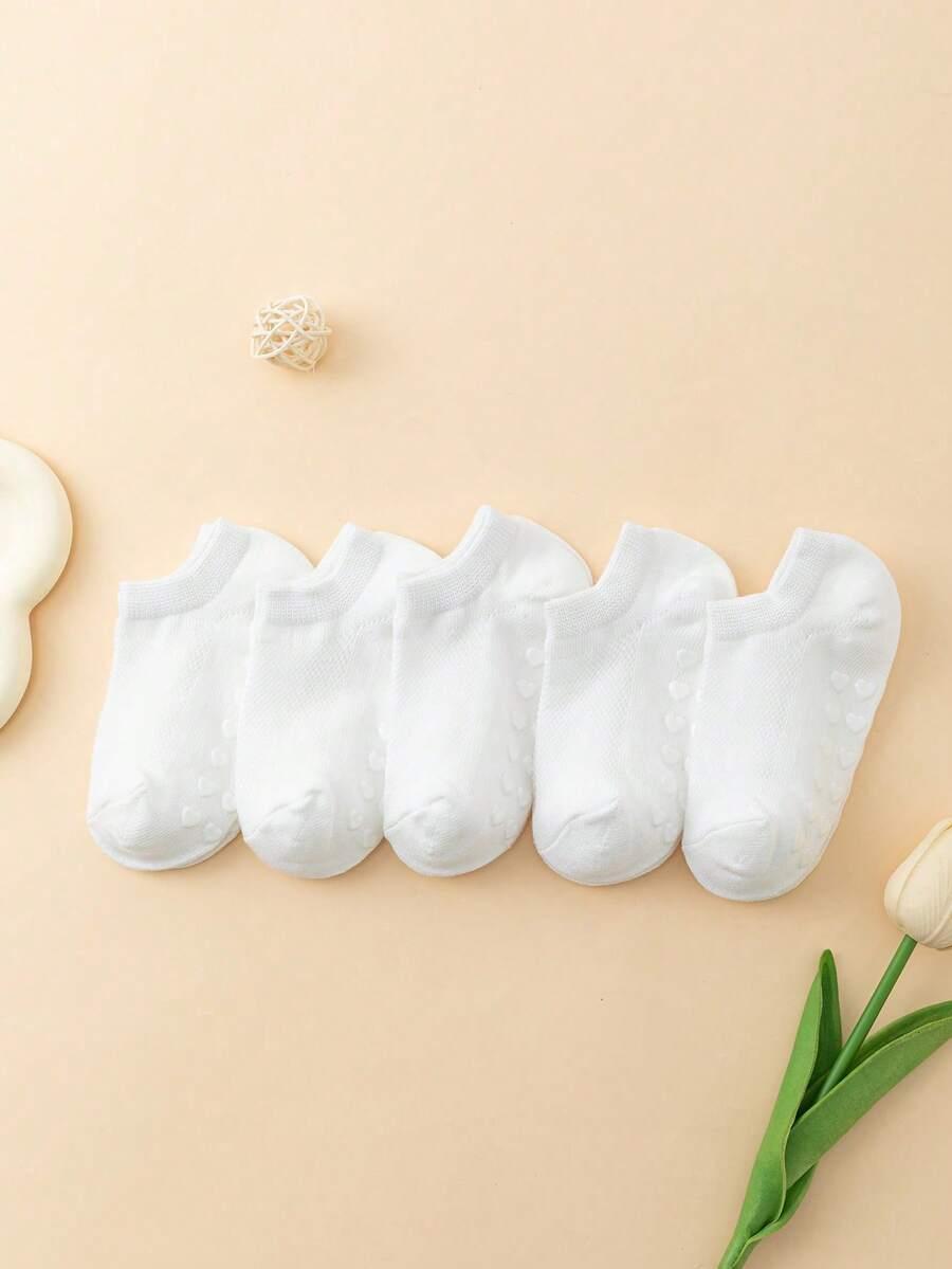 zestaw białych skarpetek antypoślizgowych 5-pack