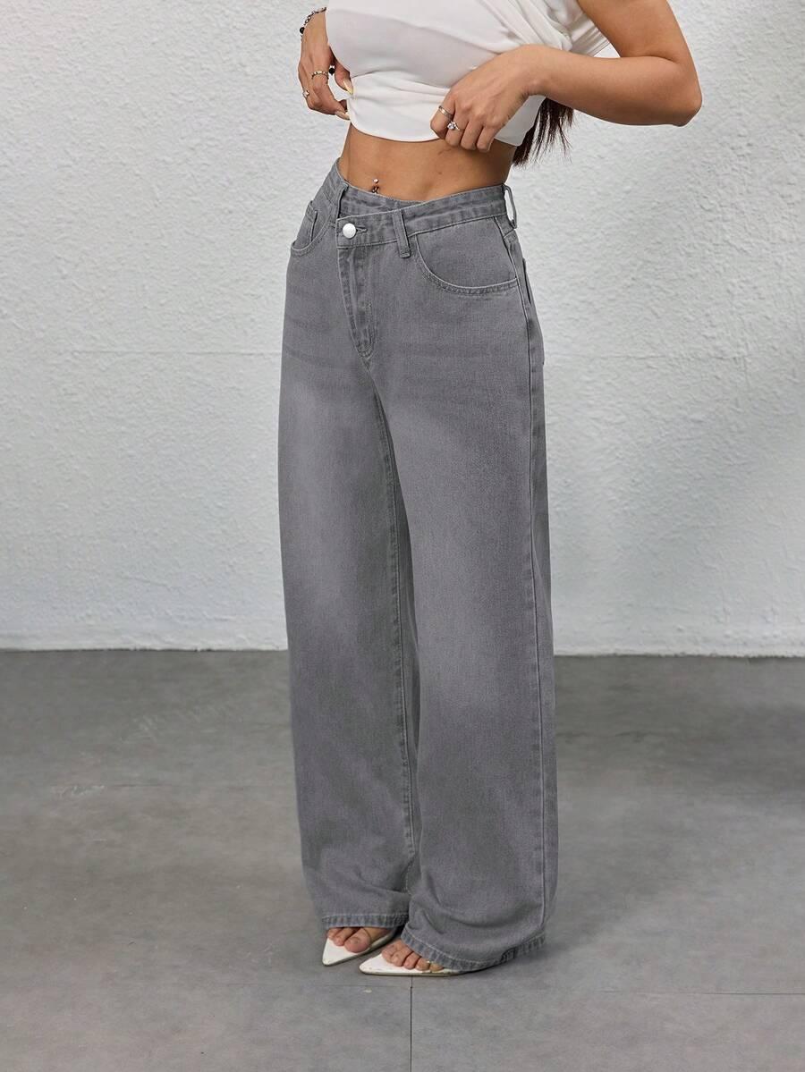 szare spodnie jeans 