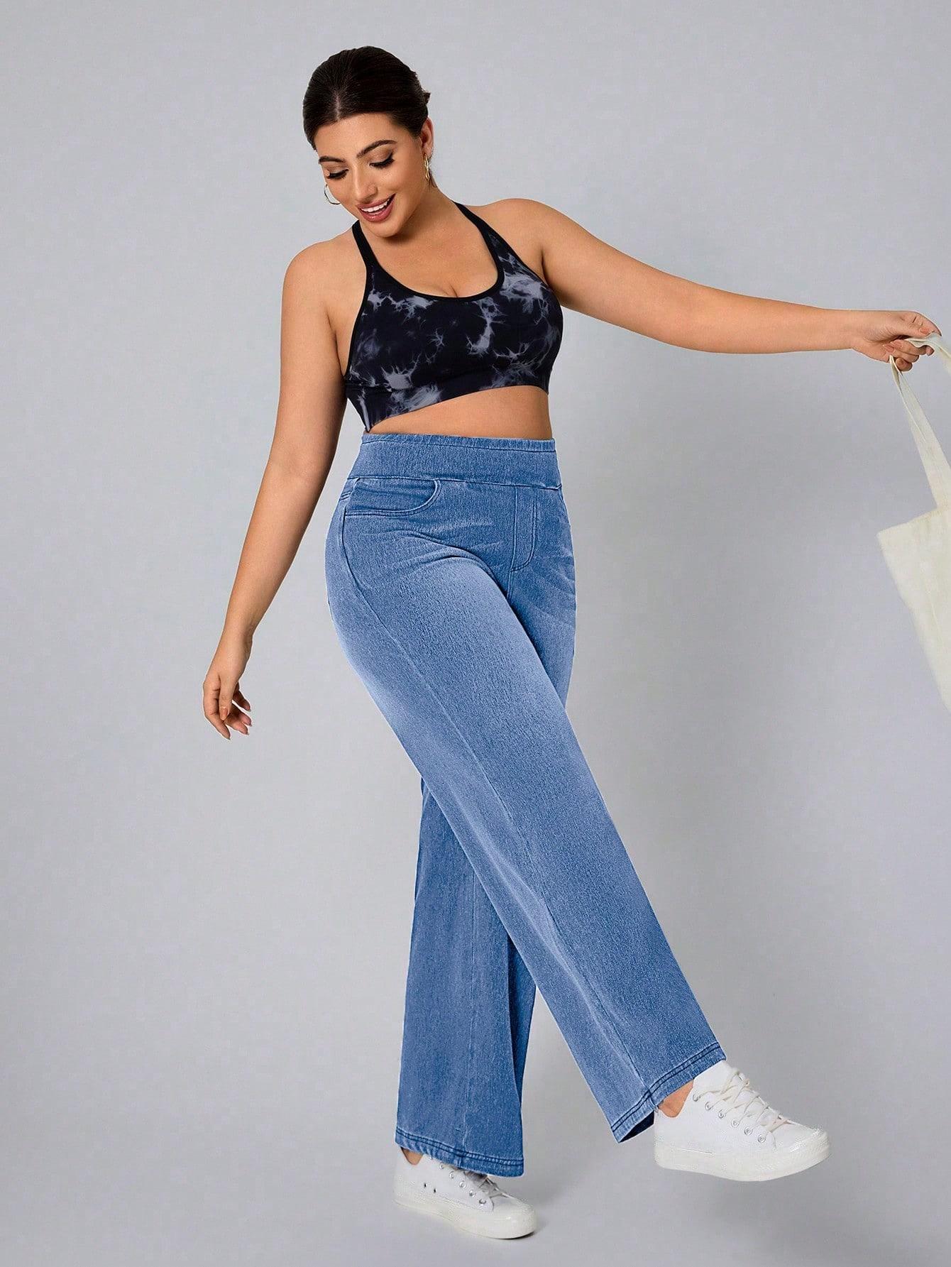 NIEBIESKIE SPODNIE JEANS PROSTA NOGAWKA