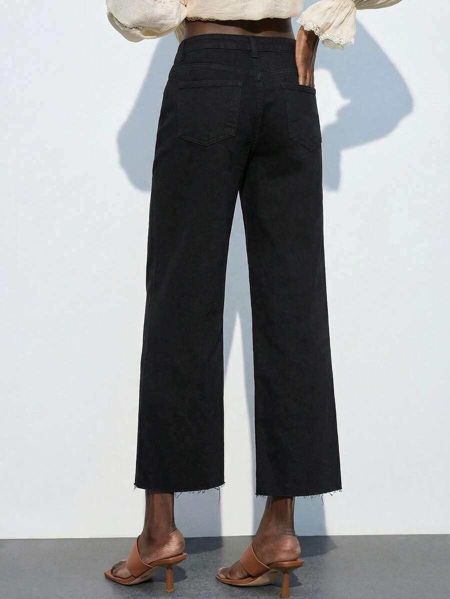 CZARNE SPODNIE JEANS