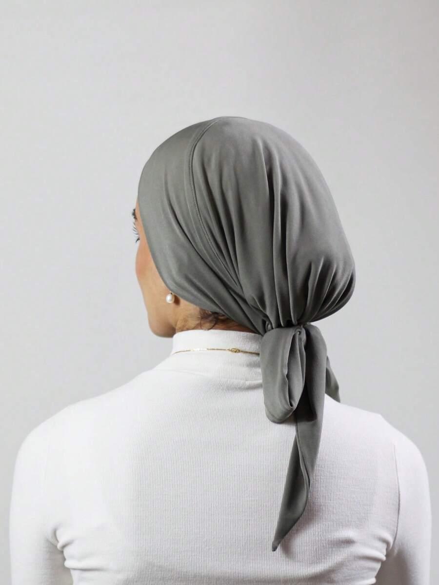 szary turban na głowę