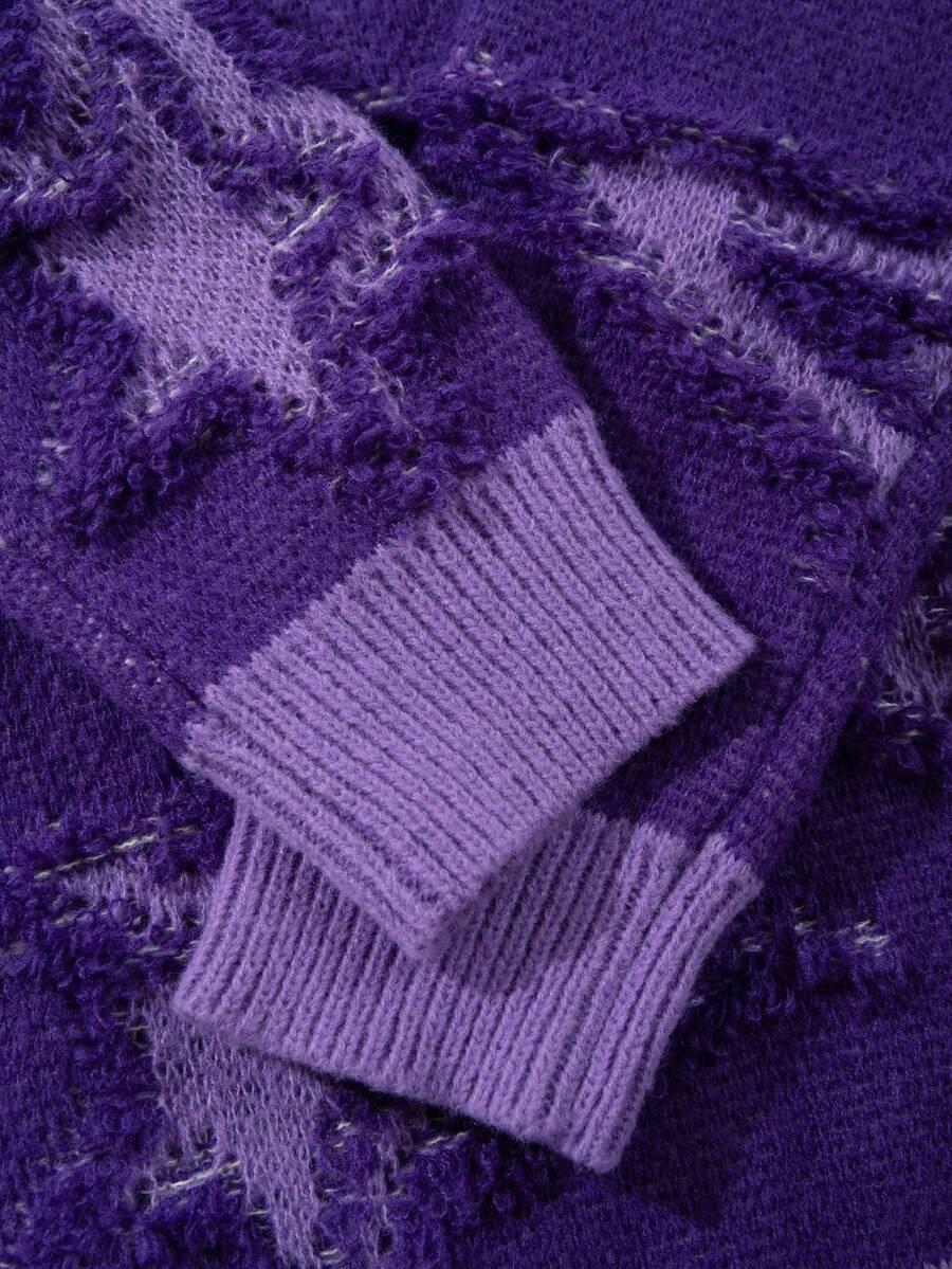 FIOLETOWY SWETER WZÓR 