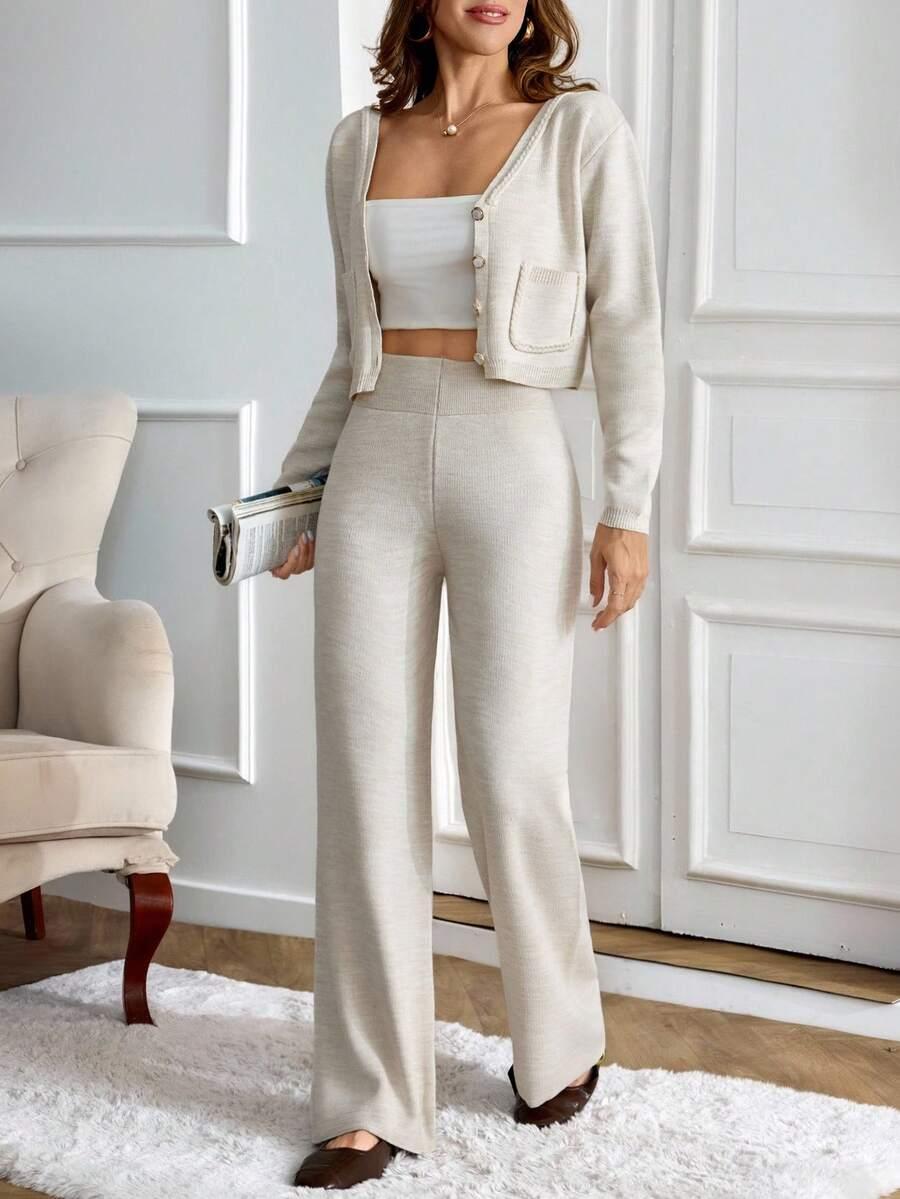 komplet spodnie sweter