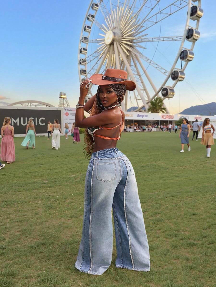 szerokie spodnie jeans