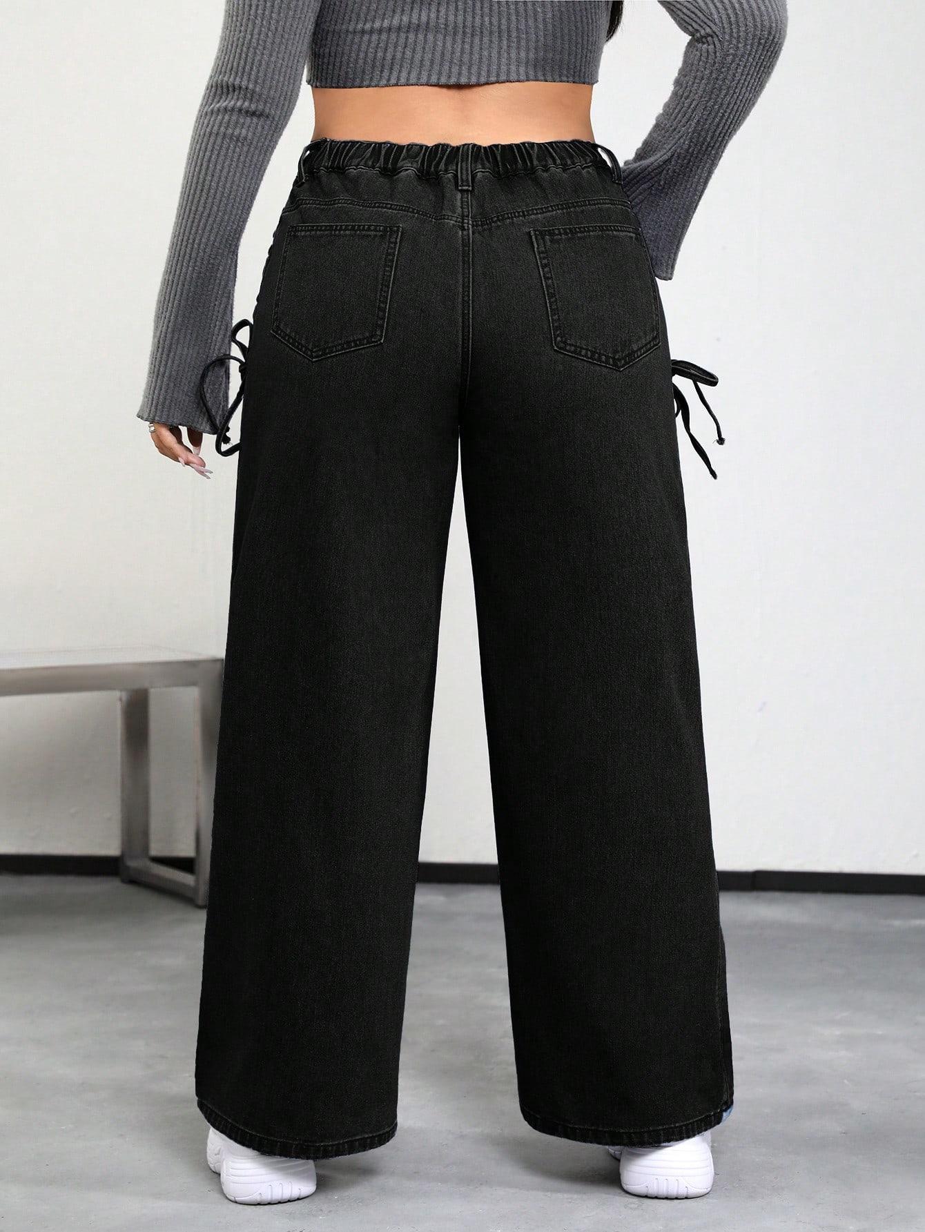 CZARNE SPODNIE JEANS