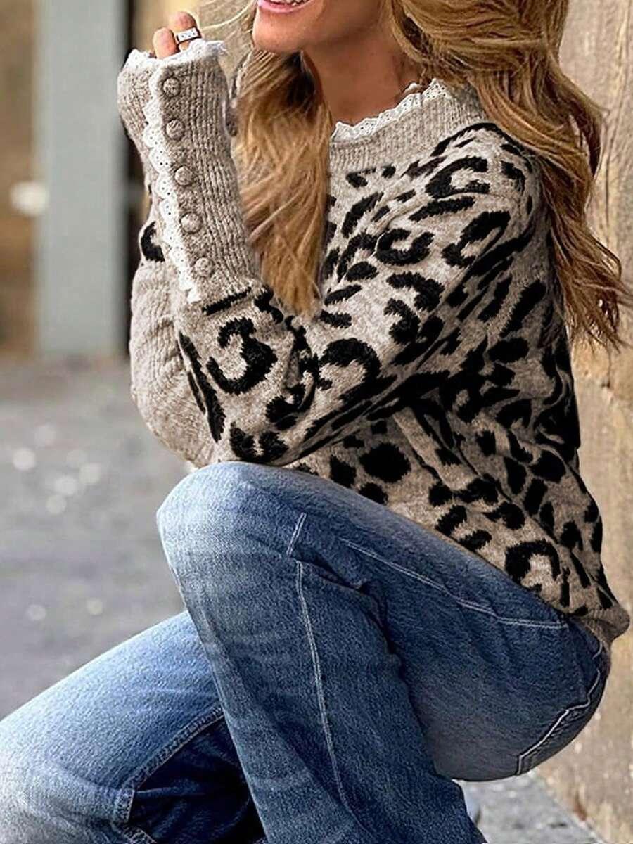SWETER ANIMAL PRINT KORONKA 