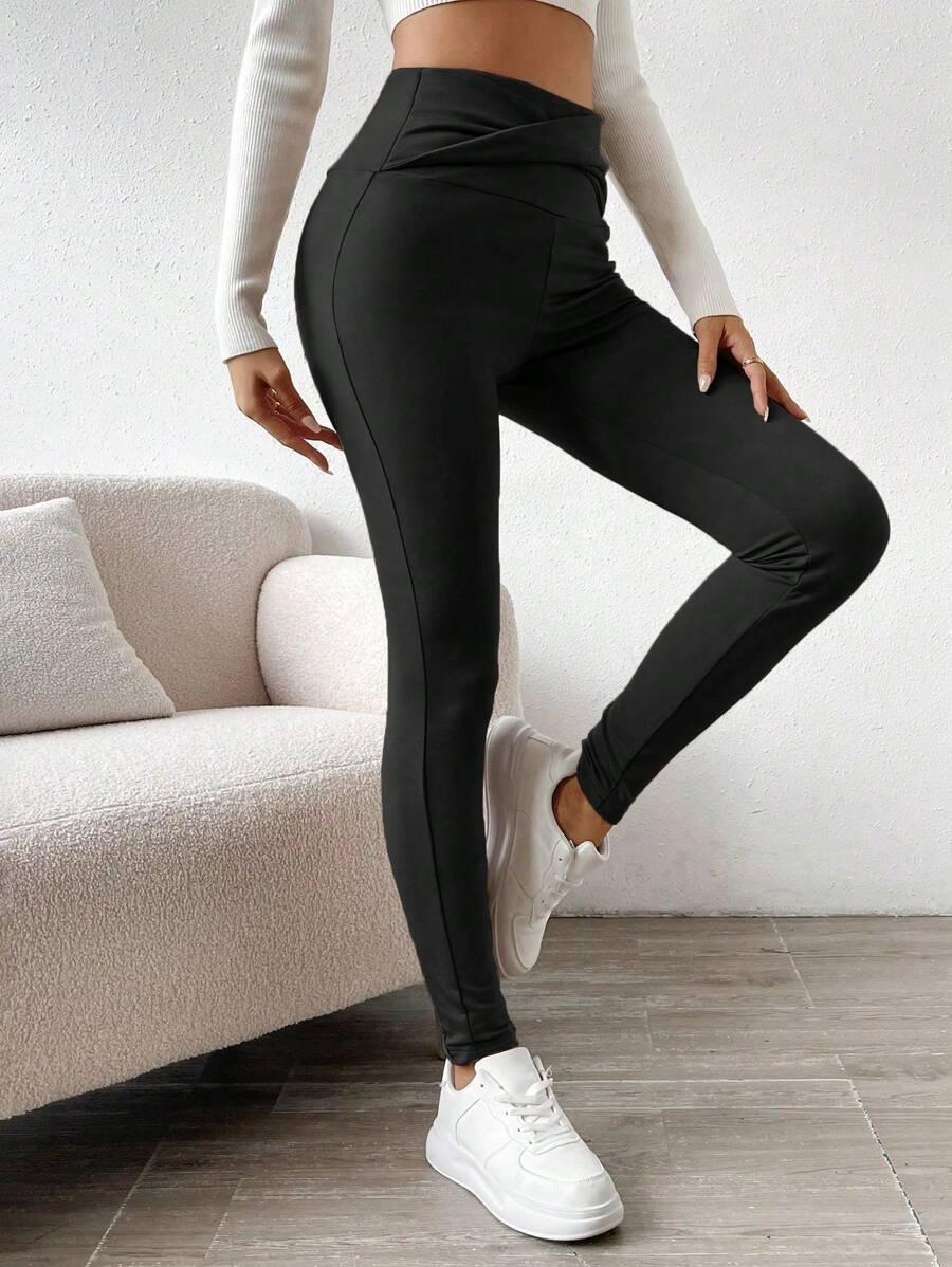 CZARNE OCIEPLANE LEGGINSY