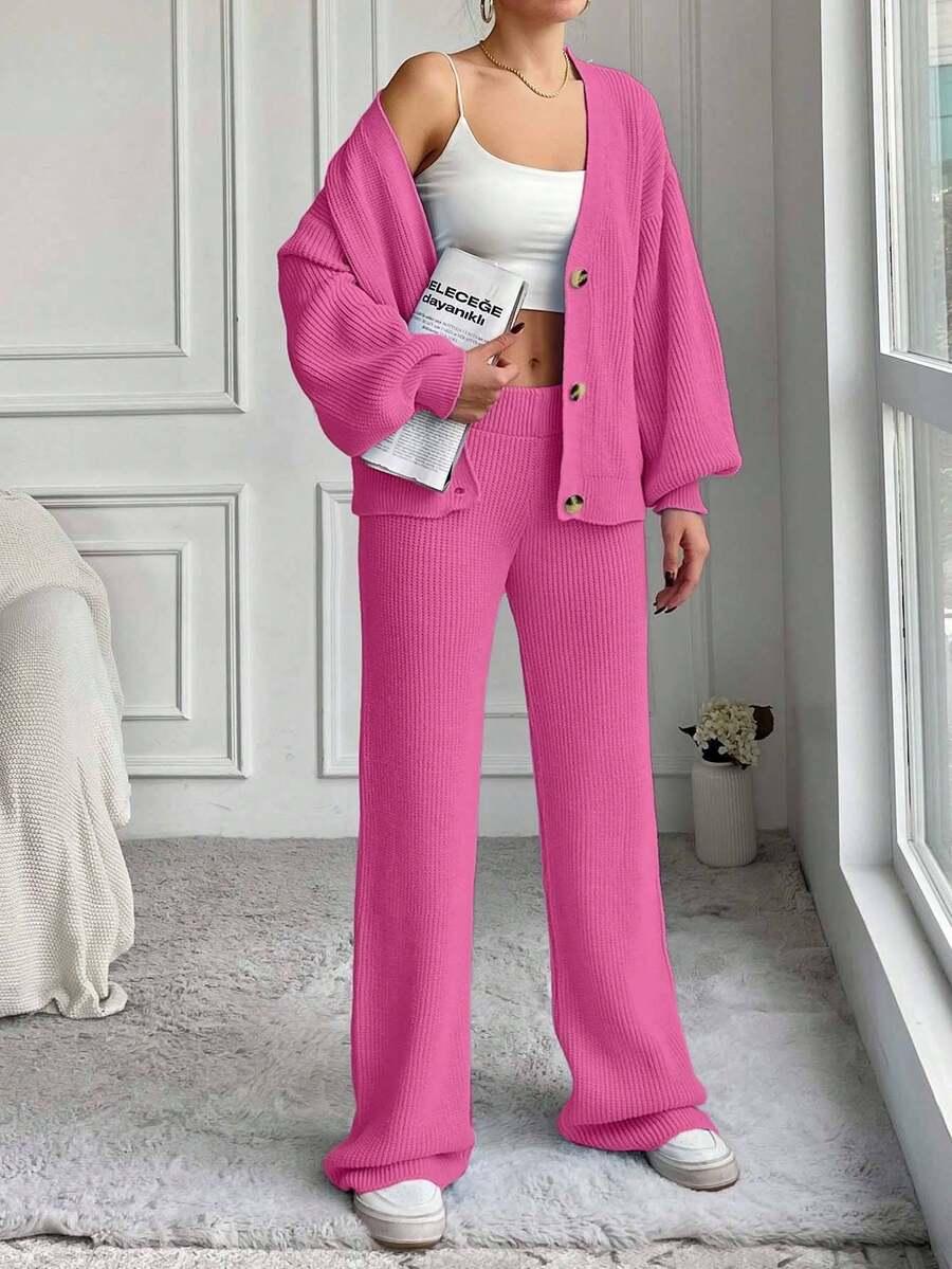 sweter spodnie dzianinowy komplet
