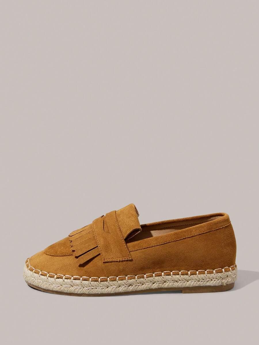 brązowe espadryle imitacja zamszu 