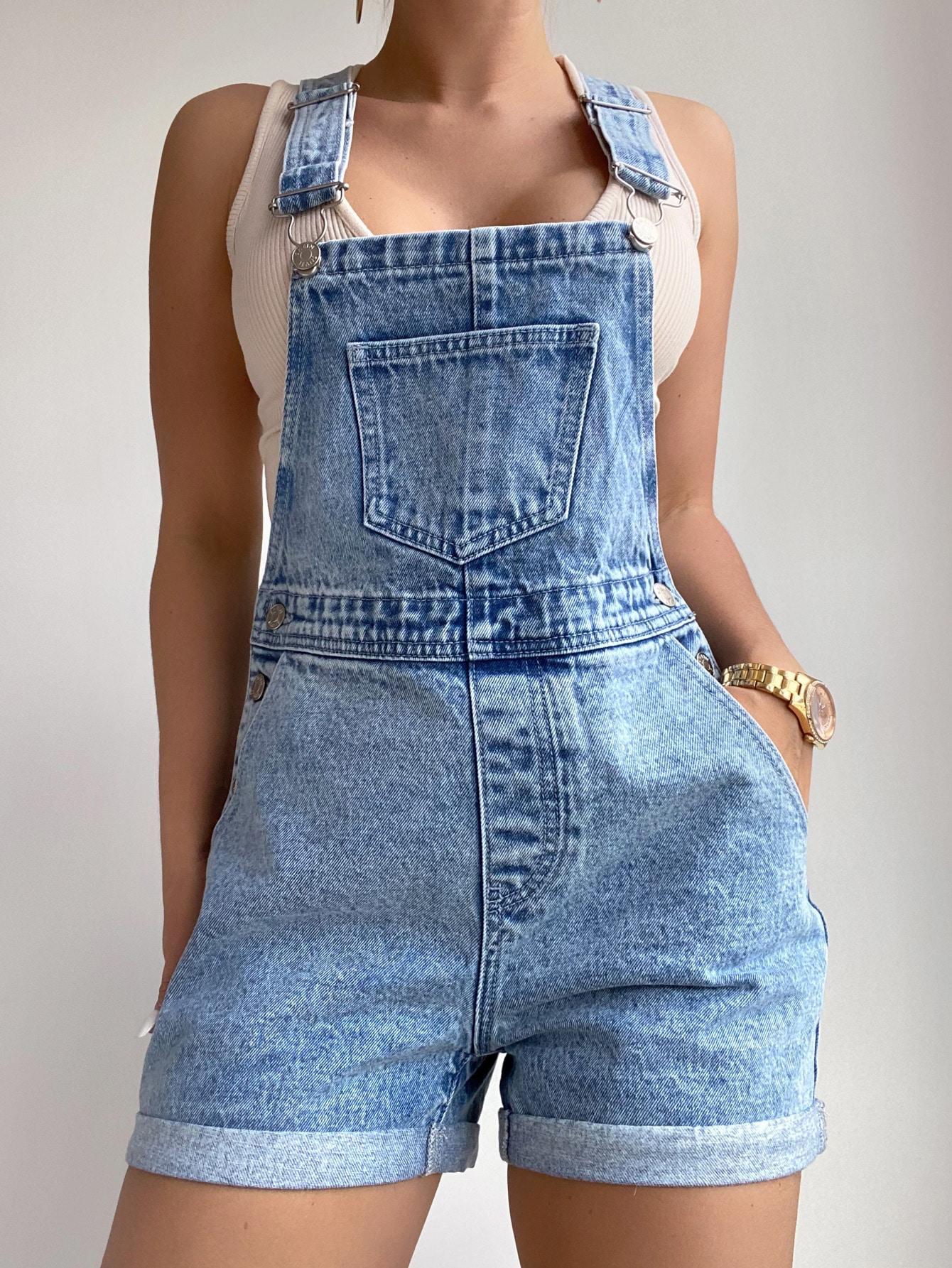spodenki ogrodniczki jeans