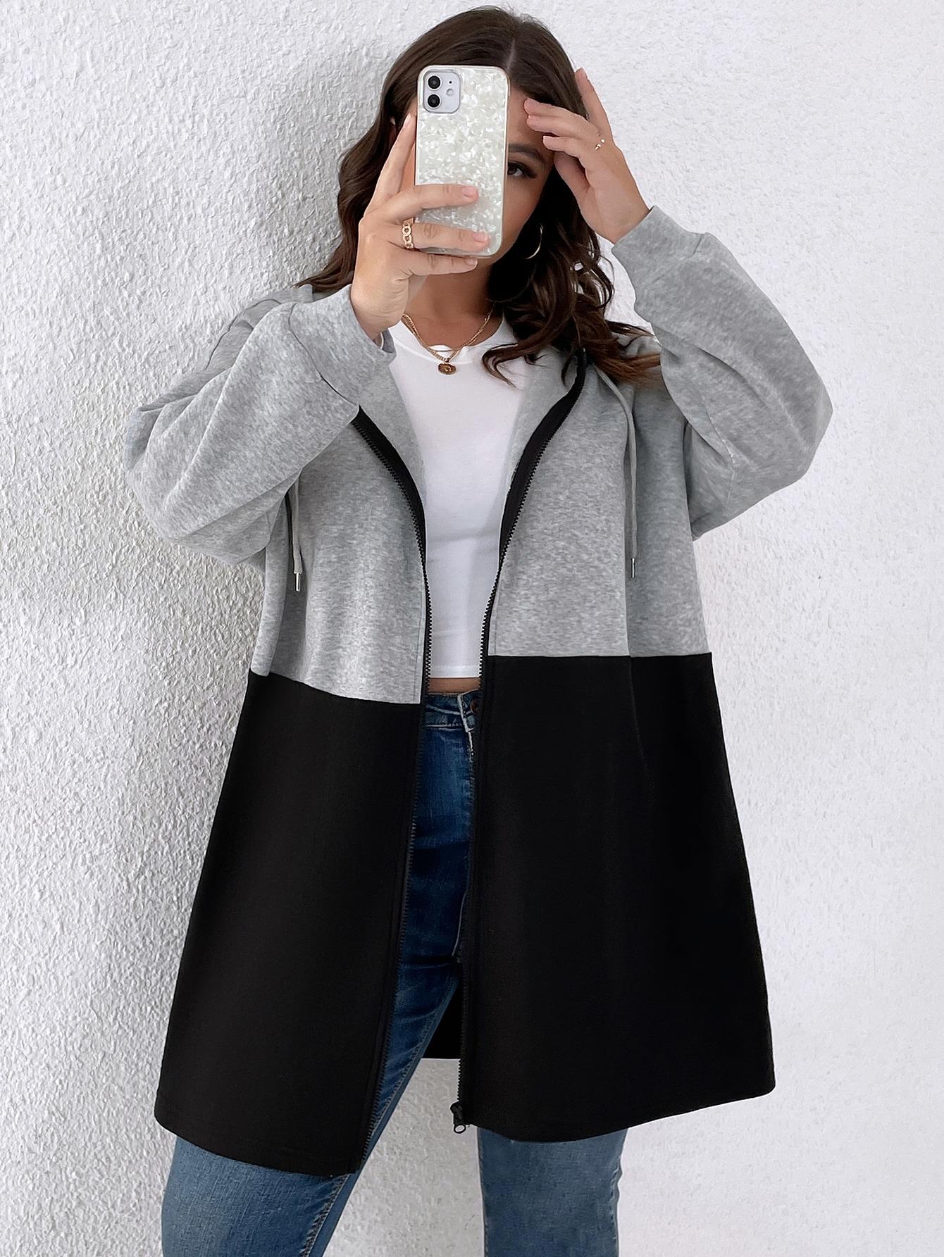 BLUZA Z KAPTUREM KONTRAST