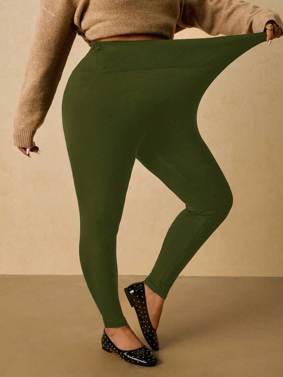 ZIELONE LEGGINSY WYSOKI STAN
