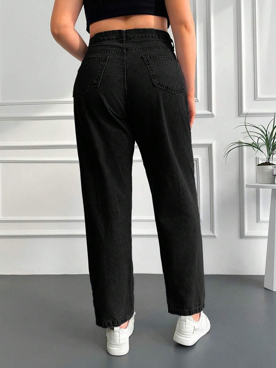 CZARNE SPODNIE JEANS WYSOKI STAN