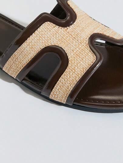 brązowe KLAPKI CASUAL