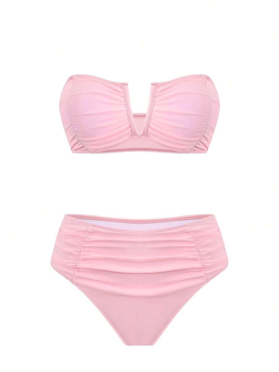 różowy dół od bikini pareo