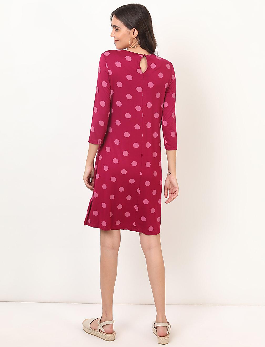 sukienka print rękaw 3/4 T42-6057K-D4