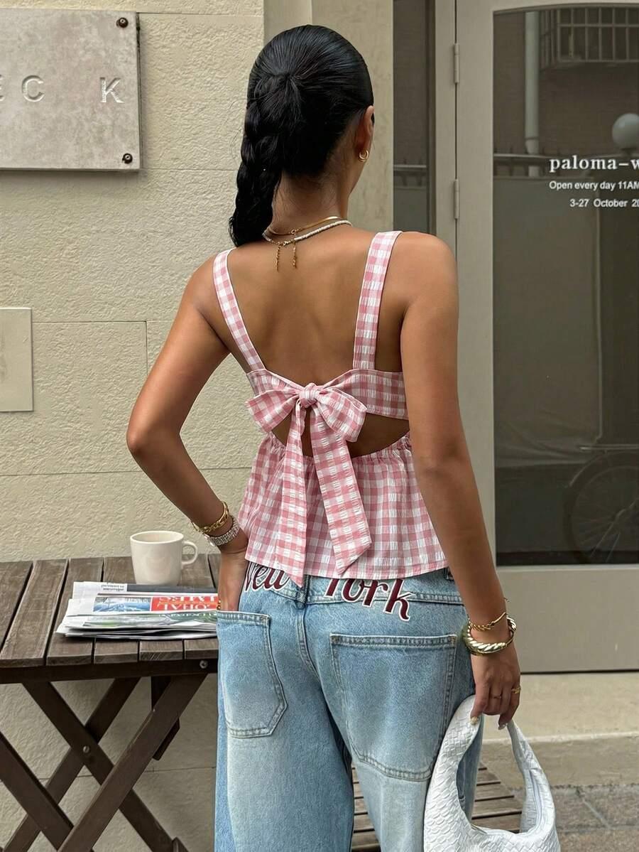 top w kratkę na ramiączkach