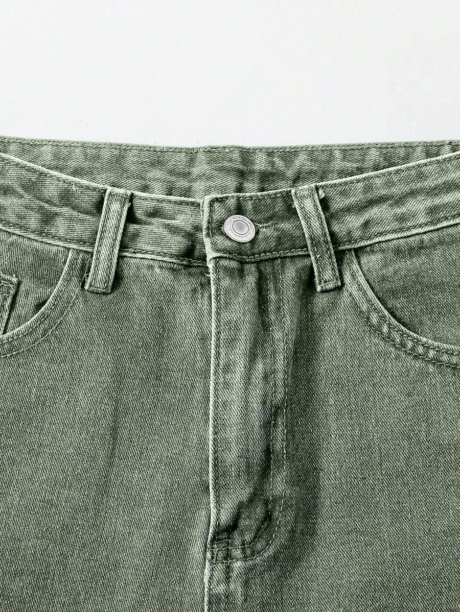 zielone spodenki jeans