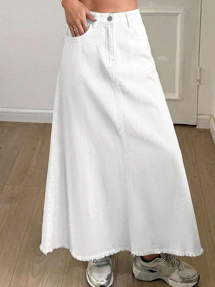BIAŁA SPÓDNICA JEANS