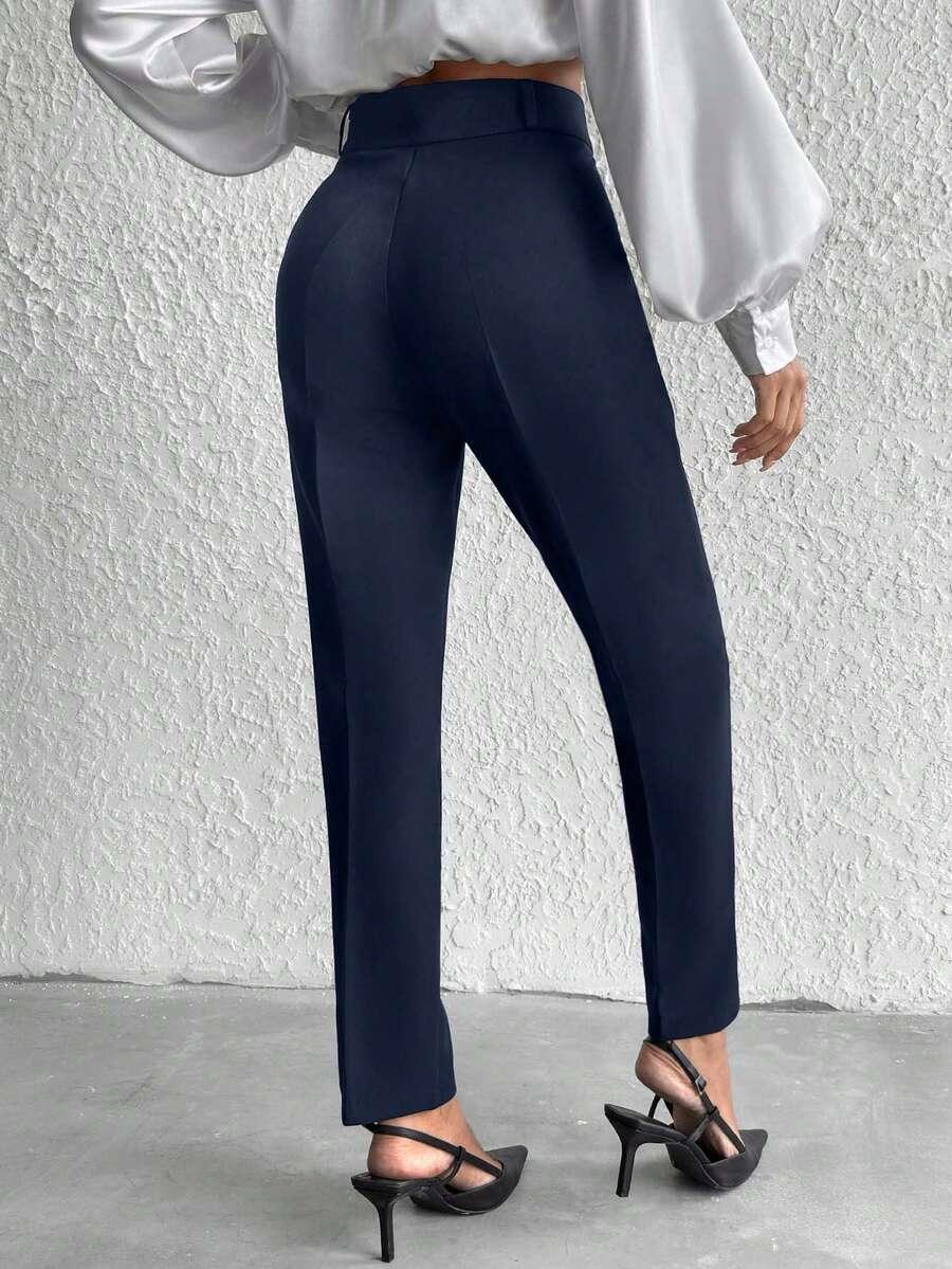 GRANATOWE ELEGANCKIE SPODNIE